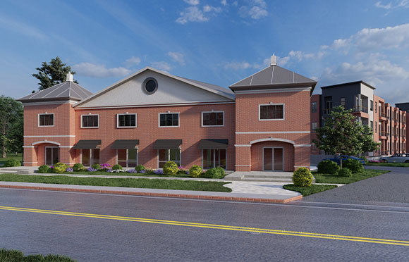 Exterior rendering of Essex county apartments